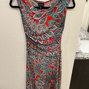 Enfocus Studio Orange Ruched Sheath Midi Dress